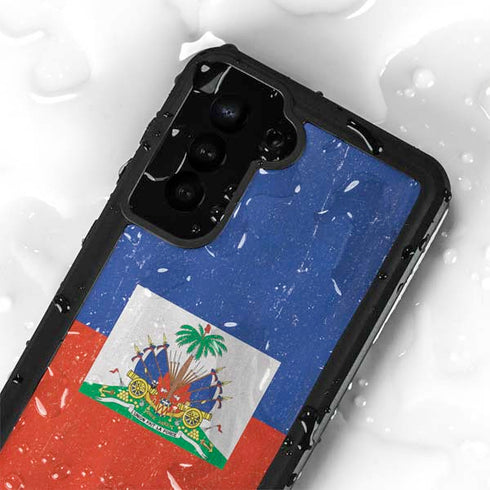 Haitian Flag Distressed Galaxy S24 Plus Waterproof Case